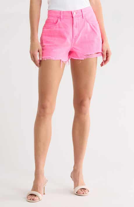 L'AGENCE Clark High Waist Fray Hem Denim Shorts