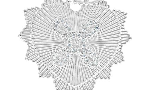 Shymi Fluted Heart Charm Necklace In Silver