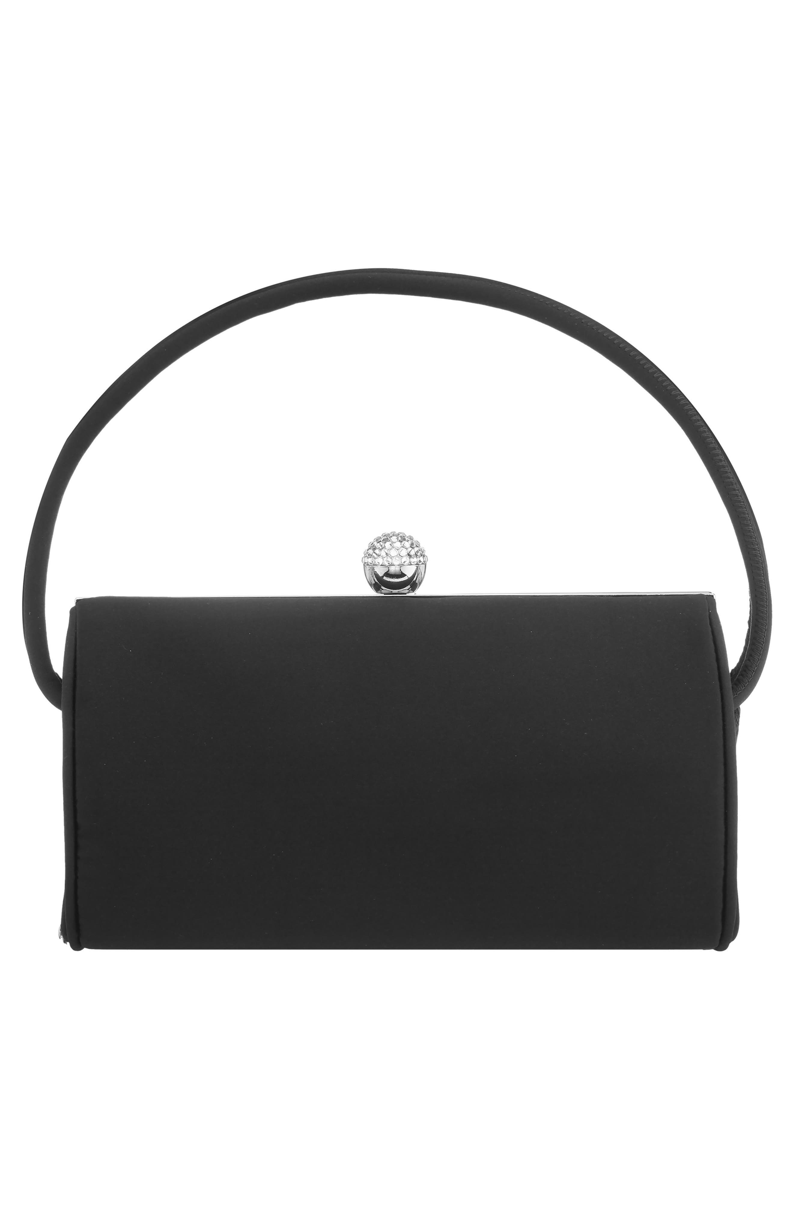 Nina Khalani Satin Clutch, Alternate, color, Black