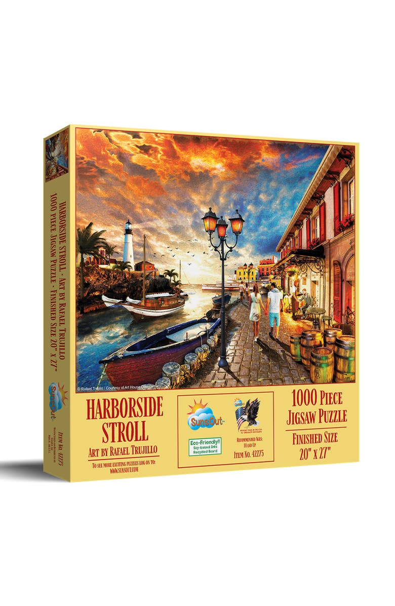Sunsout Harborside Stroll 1000 piece Jigsaw Puzzle for Adults, Main, color, Multicolor