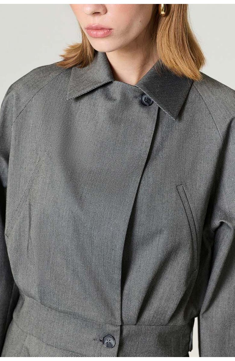 Nocturne Waistband Detail Bomber Jacket, Alternate, color, Dark Grey