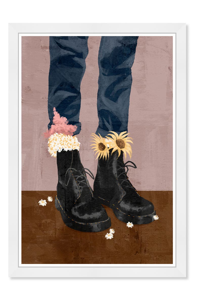 Wynwood Studio WYNWOOD Nature Boots Framed Wall Art, Main, color, Blue