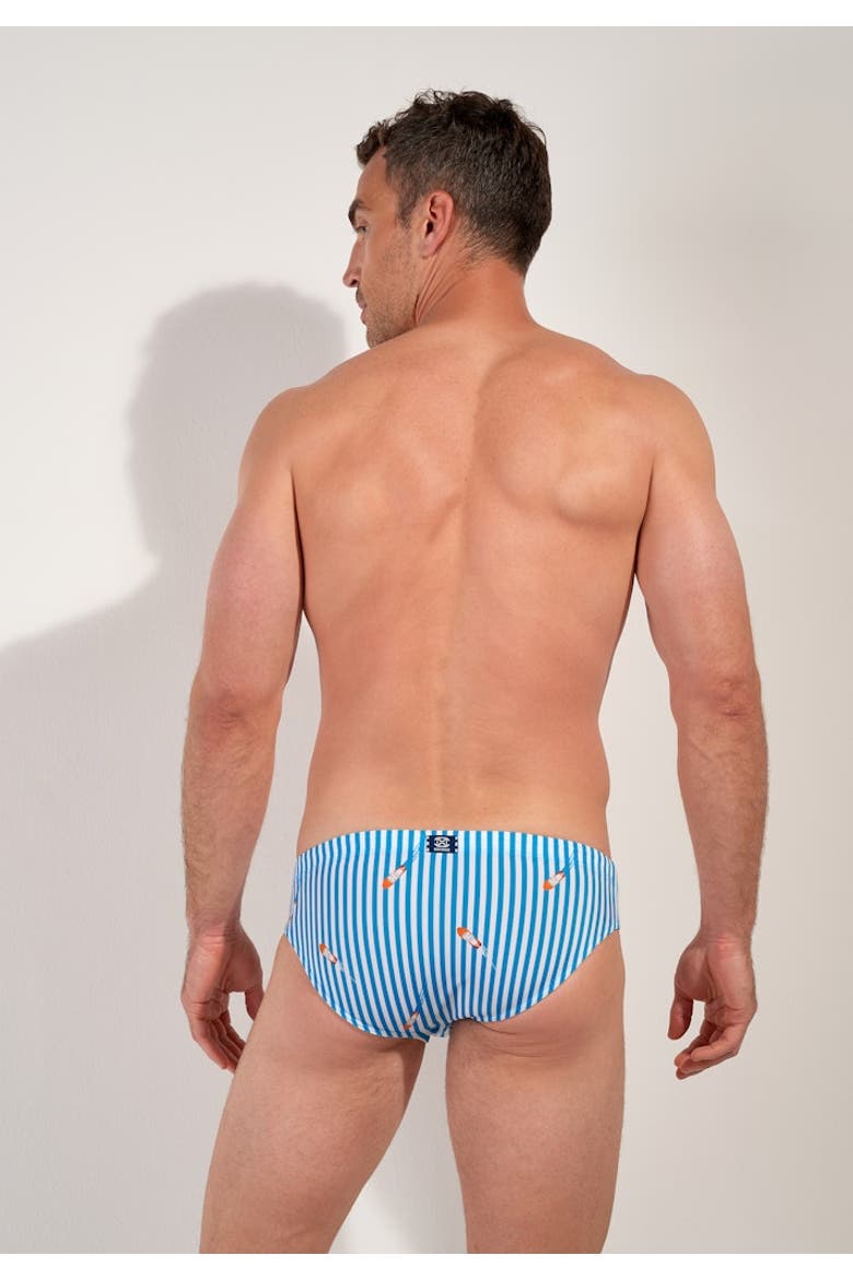 Viareggio Swim Mini Briefs, Alternate, color, Blue and White Stripes