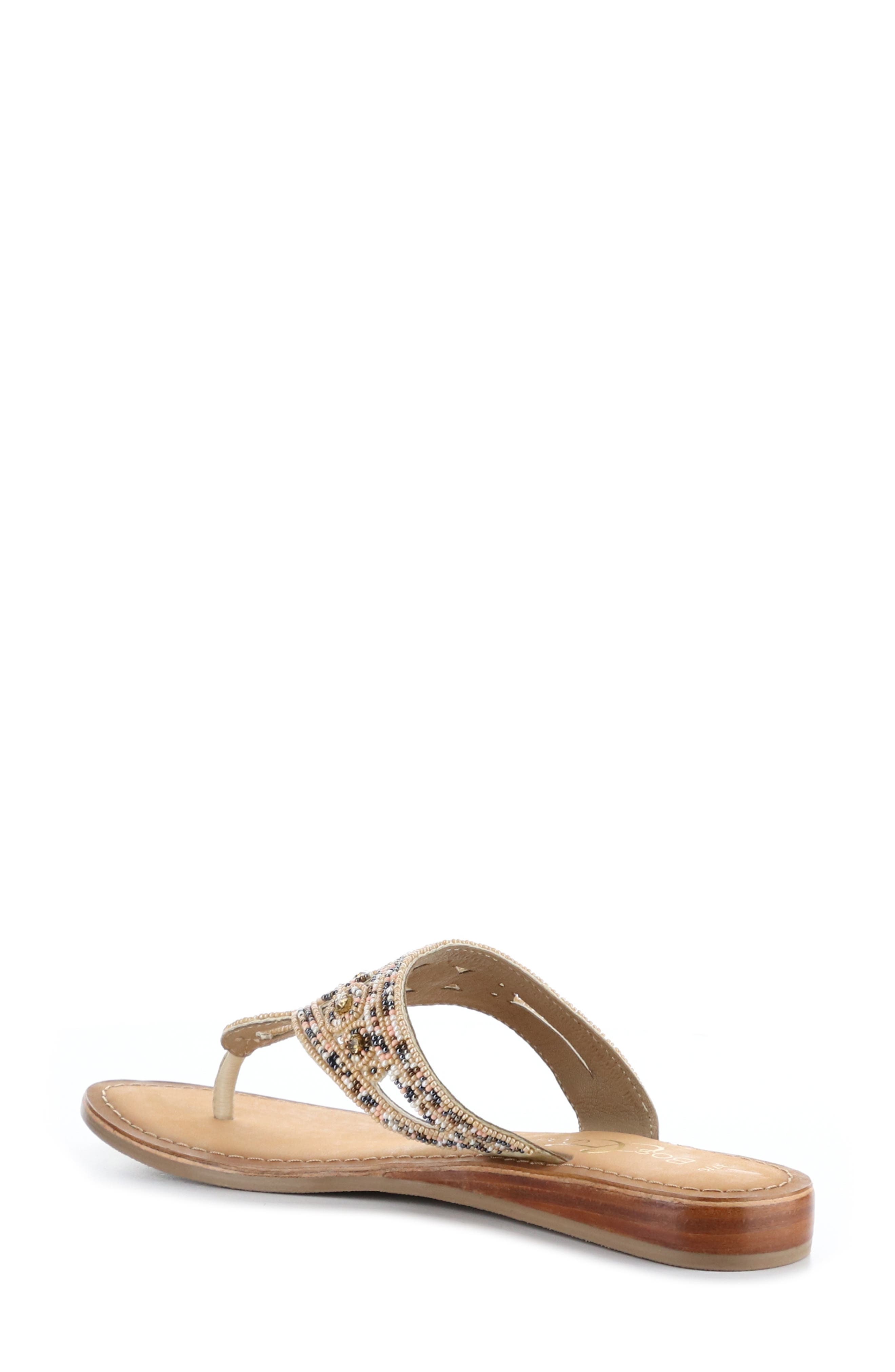 Jilly Beaded Flip-Flop, Alternate, color, NATURAL MULTI LEATHER