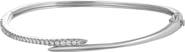 CANDELA JEWELRY Sterling Silver Cubic Zirconia Bypass Bangle Bracelet