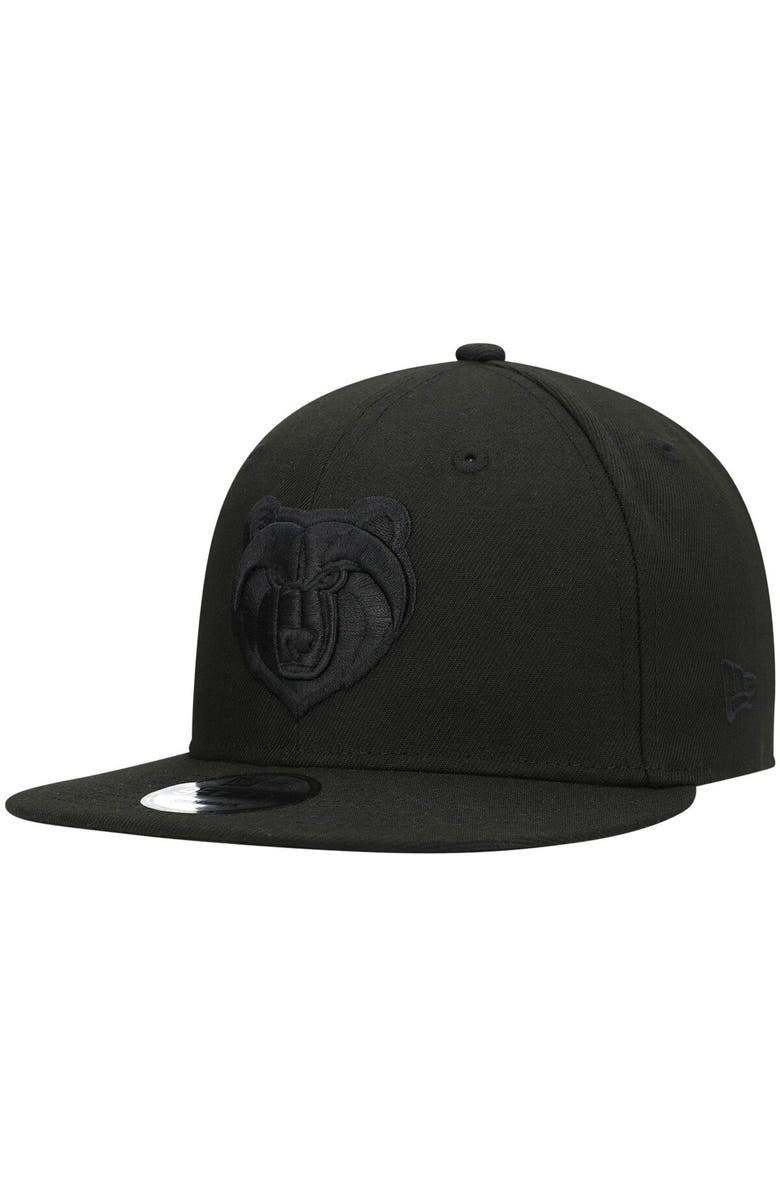 New Era Men's New Era Memphis Grizzlies Black On Black 9FIFTY Snapback Hat, Main, color, Black