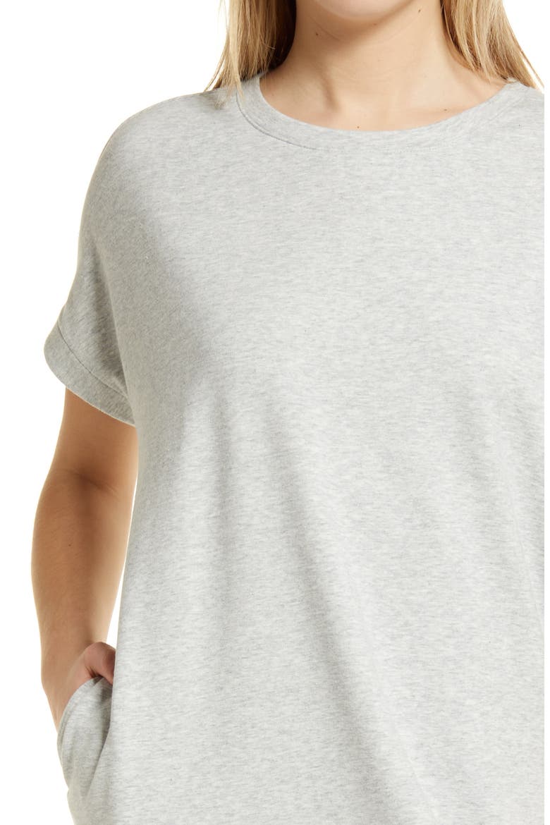 Crewneck T-Shirt Dress, Alternate, color, GREY LIGHT HEATHER