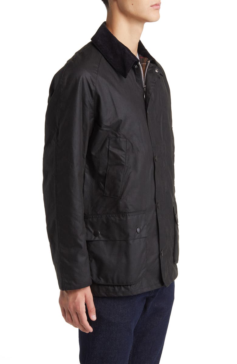 Barbour Ashby Waxed Cotton Jacket, Alternate, color, Black/Classic