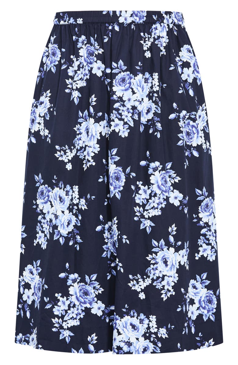 City Chic Vacay Floral Print A-Line Skirt, Alternate, color, Amalfi Floral
