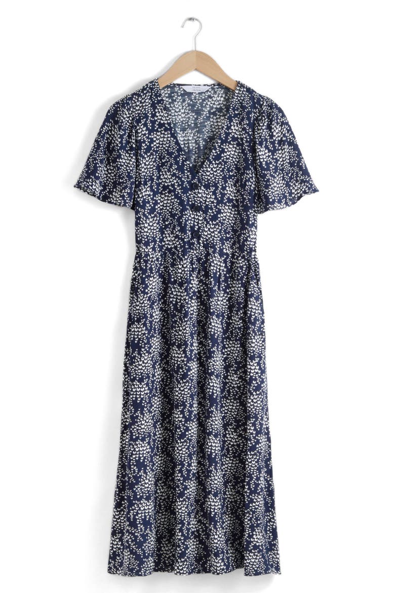Floral Print Midi Dress, Alternate, color, GOJI AOP