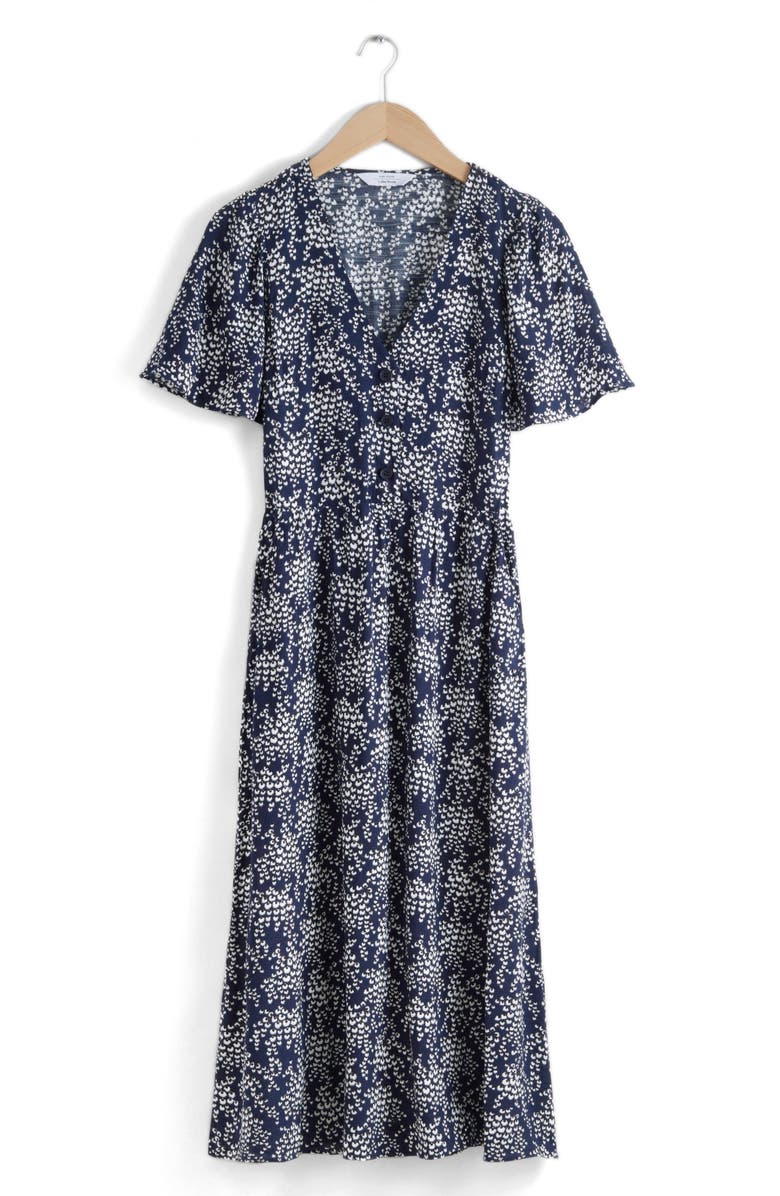 & Other Stories Floral Print Midi Dress, Alternate, color, 
