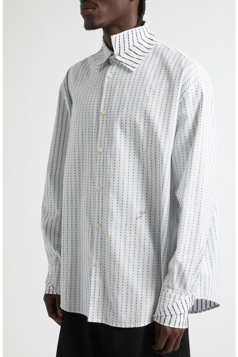 La Chemise Letro Logo Stripe Jacquard Button-Up Shirt, Alternate, color, JACQUARD LOGO STRIPES TYP