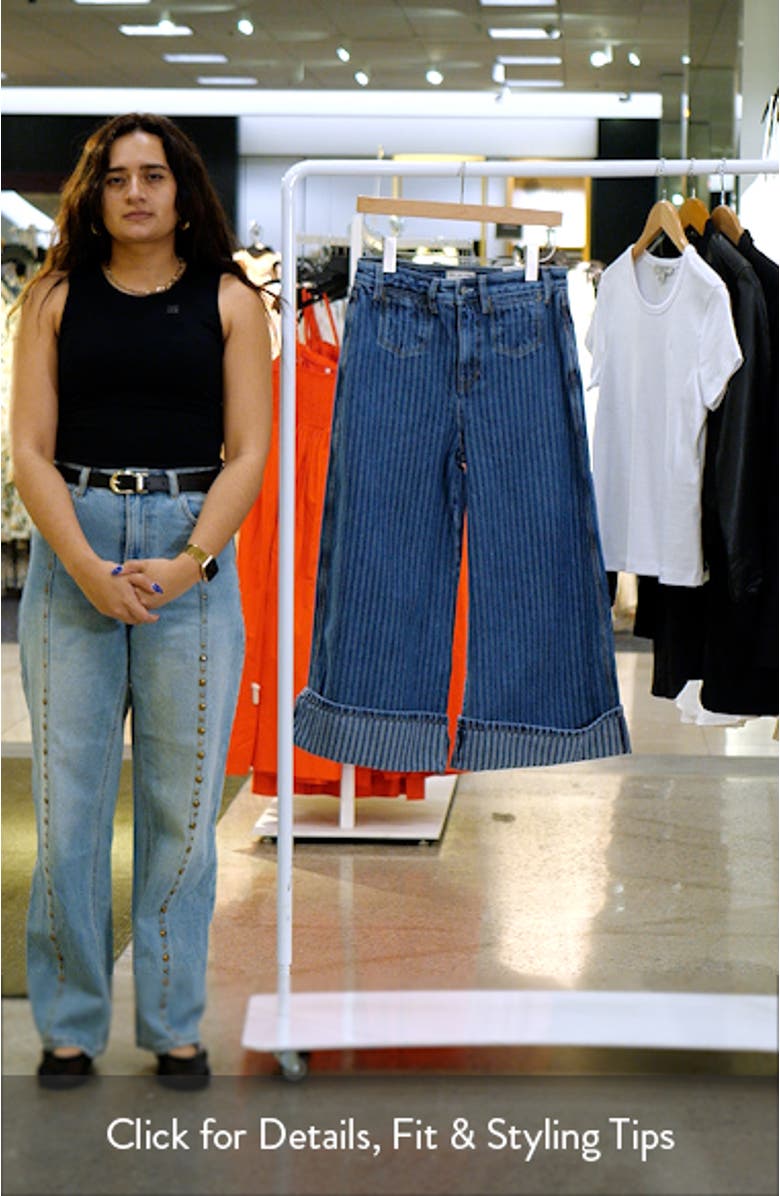 Brette Stripe High Waist Crop Wide Leg Jeans, sales video thumbnail