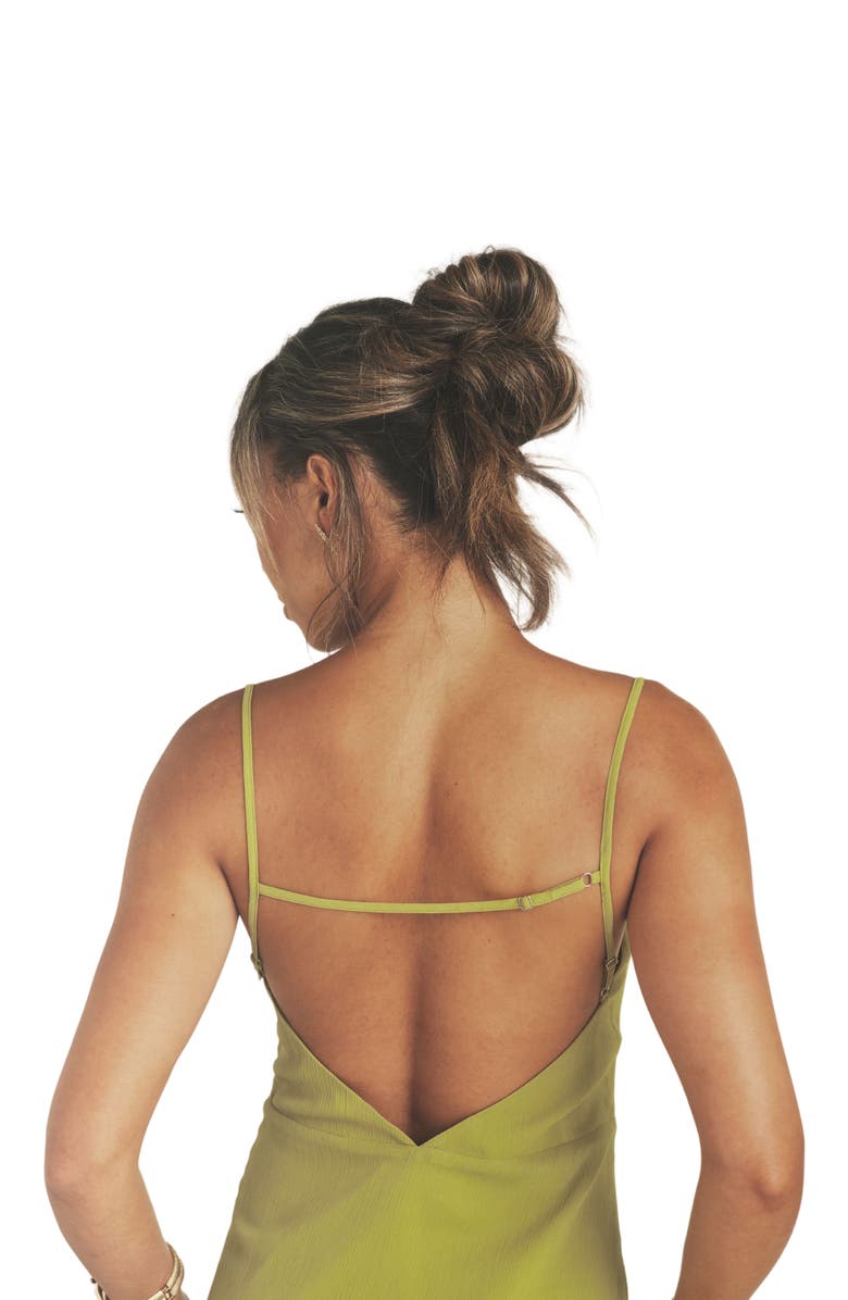 Six Stories Ava Cowl Neck Chiffon Mini Dress, Alternate, color, Green