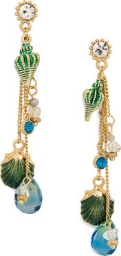 EYE CANDY LOS ANGELES Delia CZ Seashell Charm Dangle Earrings