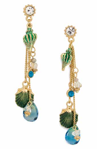 EYE CANDY LOS ANGELES Delia CZ Seashell Charm Dangle Earrings