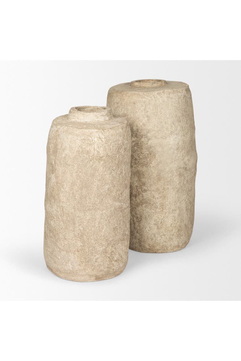 Rama Paper Mache Floor Vase, Alternate, color, Beige