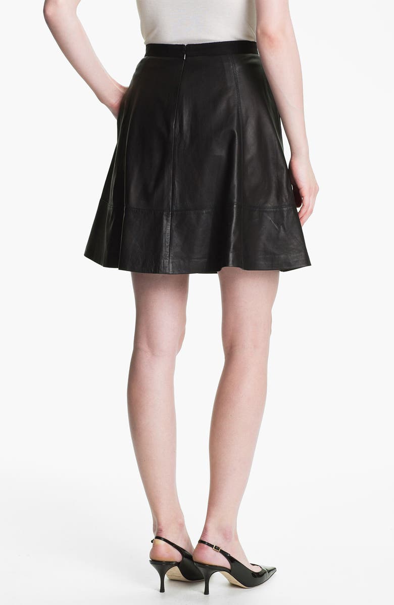 Miss Wu Leather Circle Skirt, Alternate, color, 
