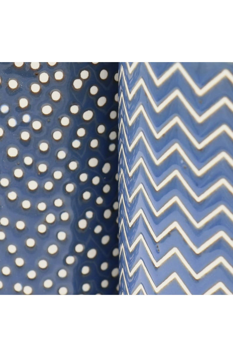 Laurie Gates Madrina 4 Piece 19 Ounce Stoneware Assorted Designs Mug Set, Alternate, color, Blue