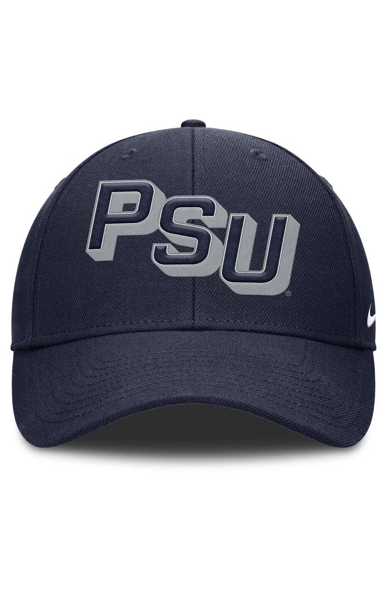 Nike Men's Nike Navy Penn State Nittany Lions Slanted Primetime Rise Performance Adjustable Hat, Alternate, color, Navy