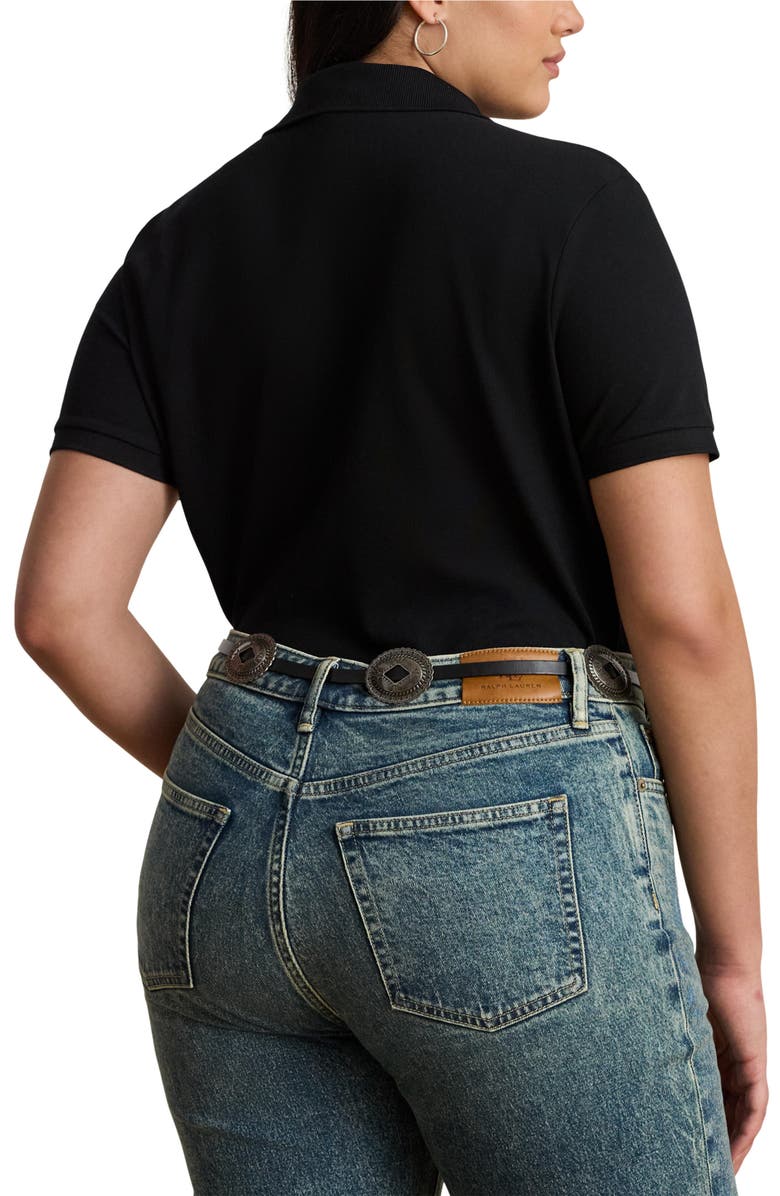 Lauren Ralph Lauren Athleisure Stretch Cotton Piqué Polo, Alternate, color, Polo Black