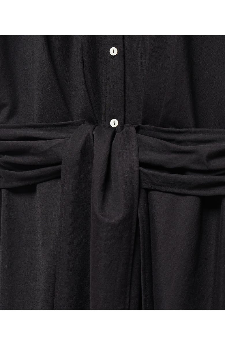 MANGO Knot Detail Midi Shirtdress, Alternate, color, 