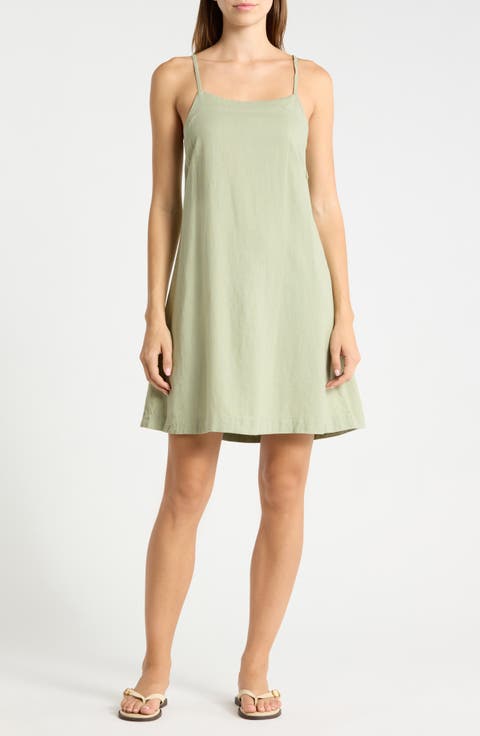Linen Blend A-Line Dress