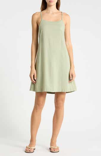 Linen Blend A-Line Dress