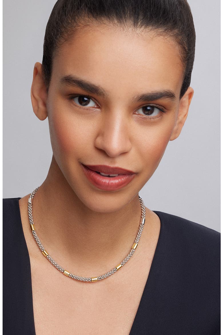 Caviar Rope Collar Necklace, Alternate, color, SILVER/ GOLD