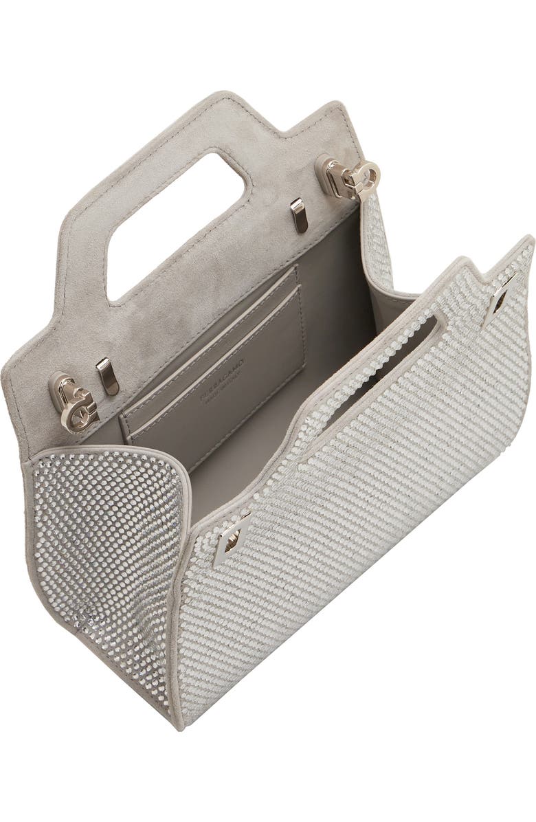 FERRAGAMO Wanda Mini Strass Crystal Top-Handle Bag, Alternate, color,