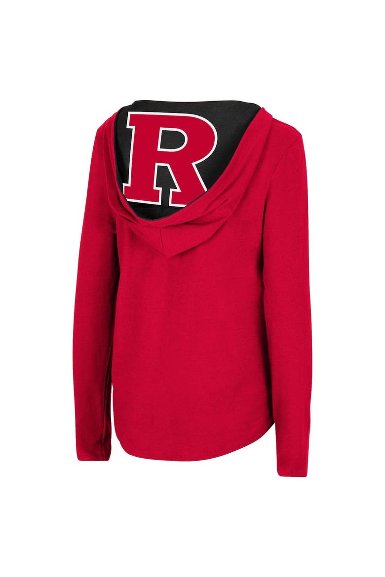 Women's Colosseum Scarlet Rutgers Scarlet Knights Catalina Hoodie Long Sleeve T-Shirt, Alternate, color, Scarlet