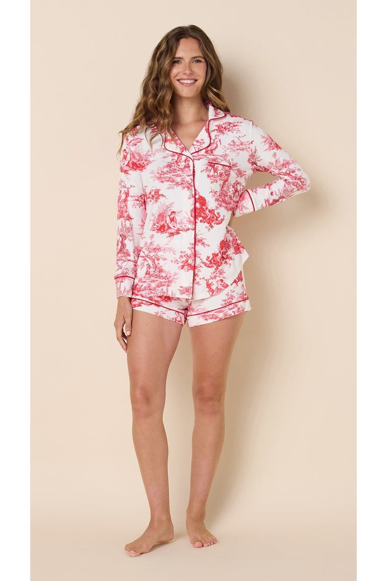 Pima Knit Long Sleeved Short Set, Main, color, Idle Hours