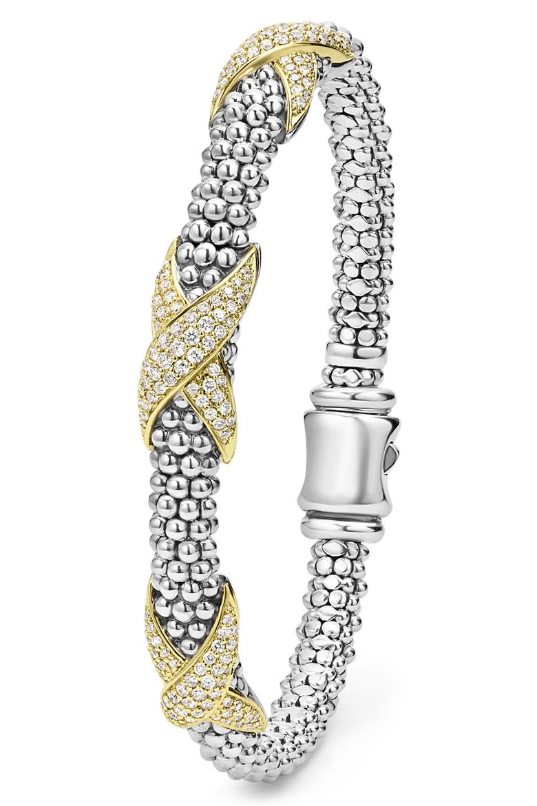 Embrace Pavé Diamond Station Bracelet, Alternate, color, SILVER