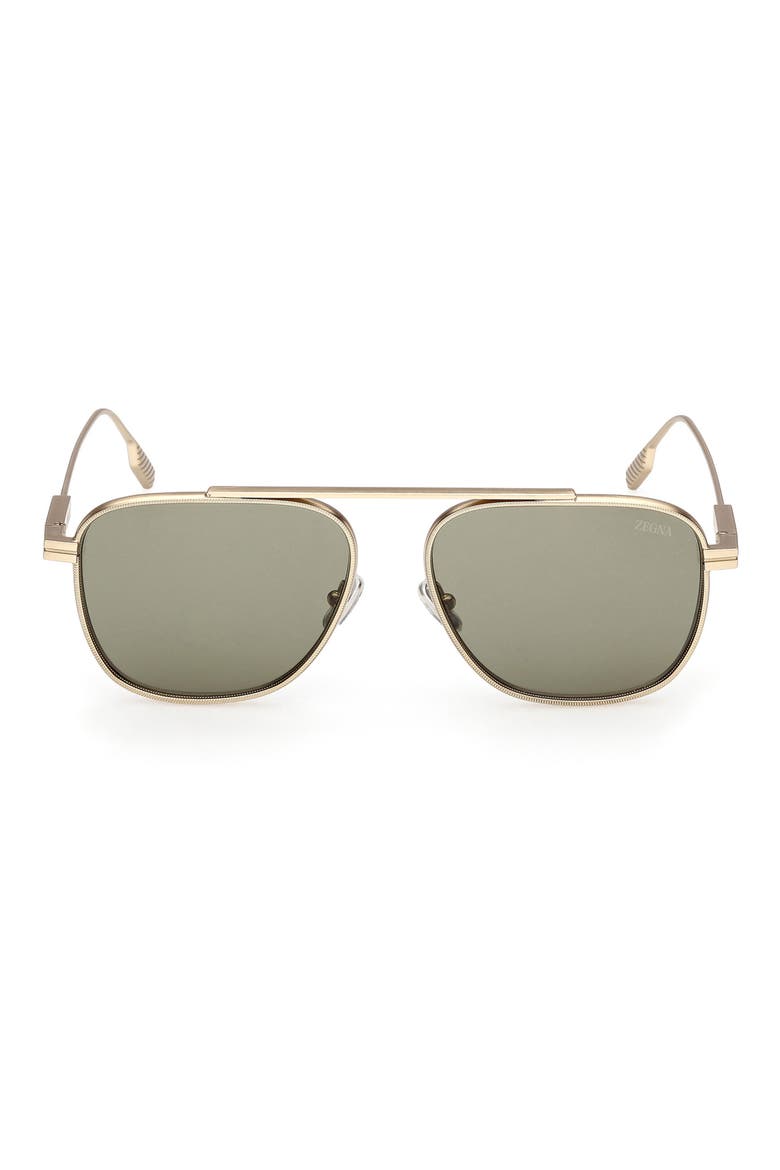 57mm Geometric Sunglasses, Main, color, MATTE SATIN GOLD METAL