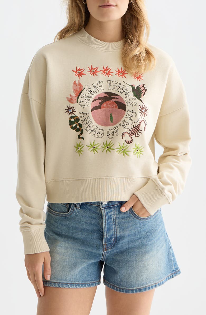 Scotch & Soda Artwork Embroidered Cotton Sweatshirt, Main, color, 