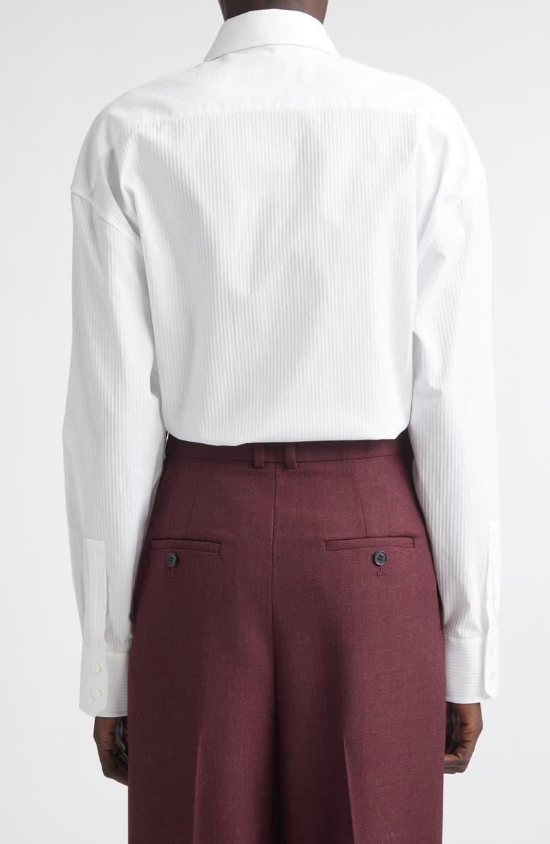 Saint Laurent Cotton Button-Up Shirt, Alternate, color, Craie