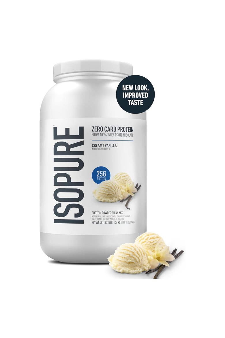 Zero Carb Pure Whey Protein Isolate Powder Creamy Vanilla, Main, color, None