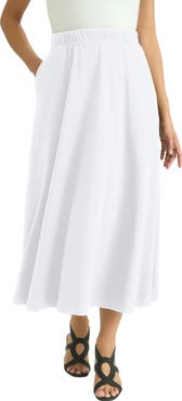 Jessica London Soft Ease Cotton Knit Swing Skirt