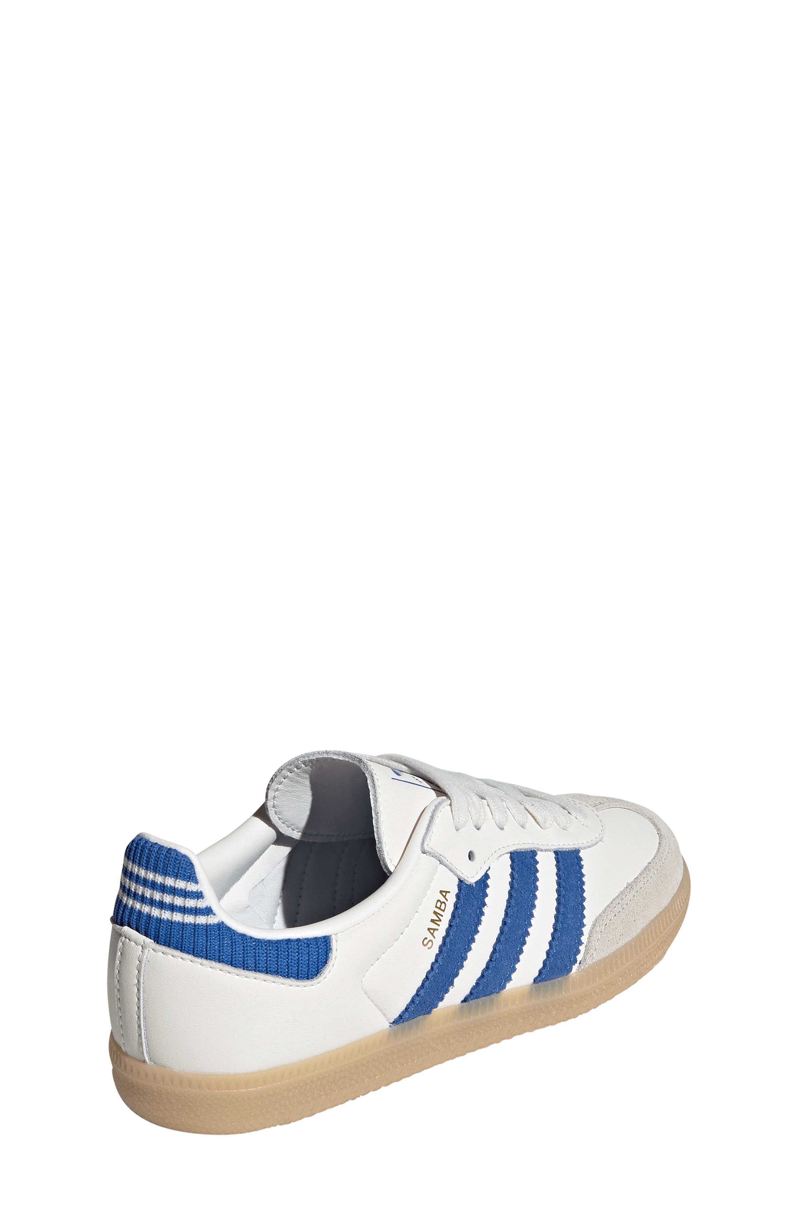 adidas Kids' Samba OG Sneaker, Alternate, color, Cloud White/ Blue/ Gum 3