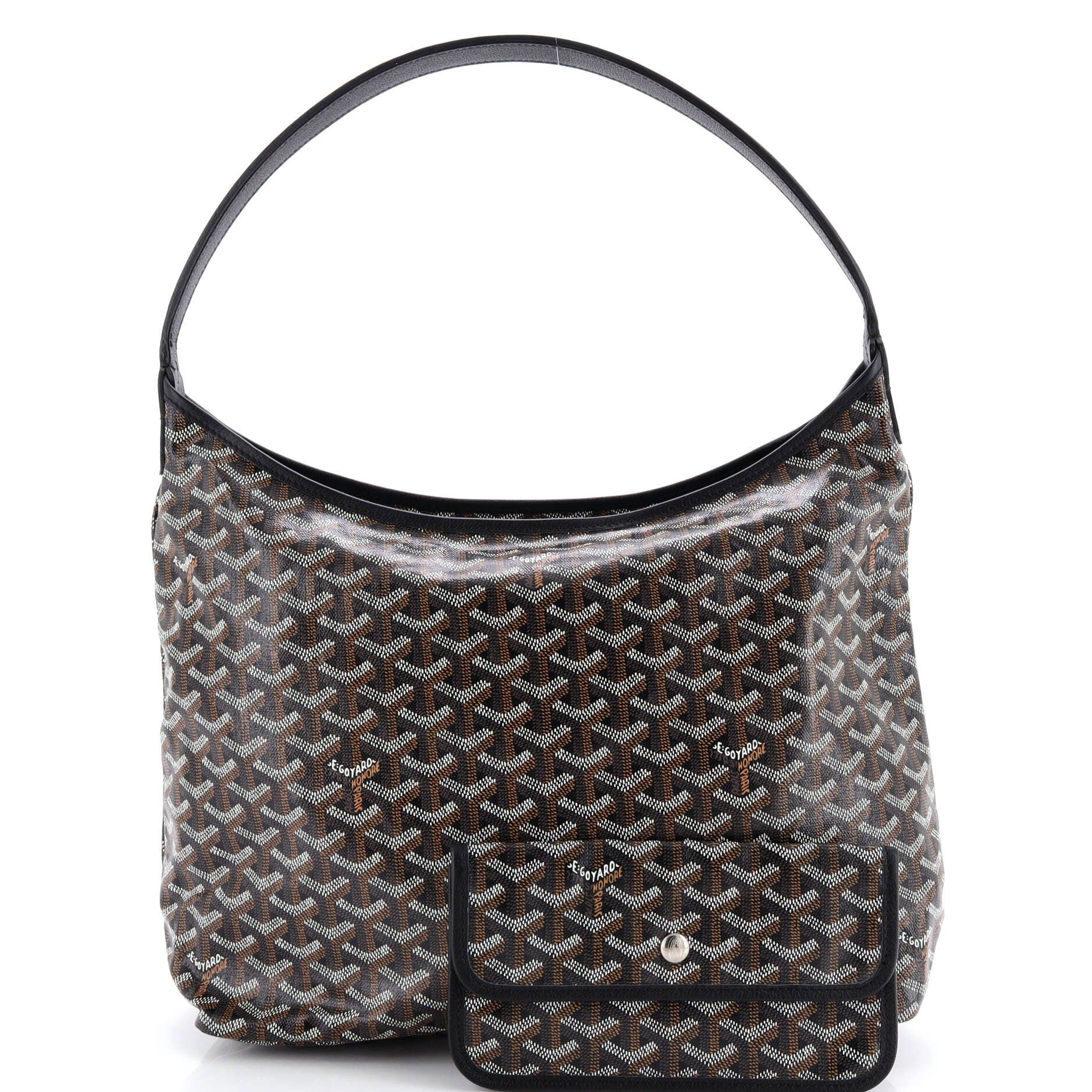 Pre-Owned Goyard Boheme Hobo Coated Canvas, Alternate, color, Black