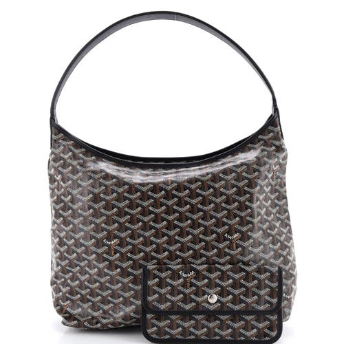 Pre-owned Goyard Goyard Boheme Hobo Coated Canvas In Black