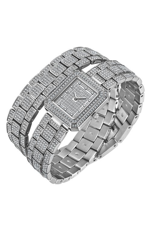 Jbw Arc Diamond Wrap Bracelet Watch, 23mm In Silver