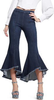 GUESS Sofia 1981 Frayed Ankle Flare Jeans