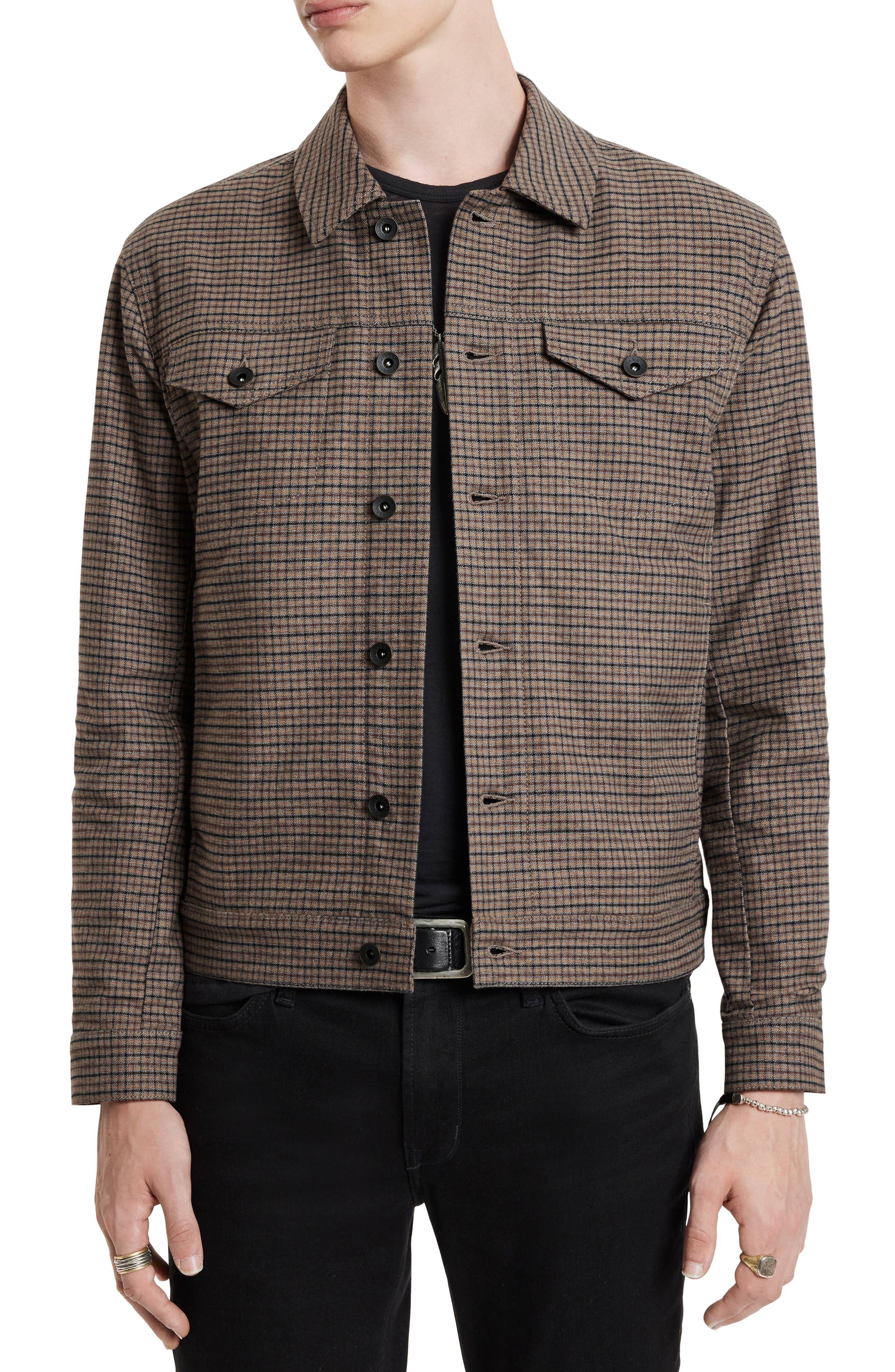 Evans Check Denim Trucker Jacket