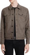 John Varvatos Evans Check Denim Trucker Jacket