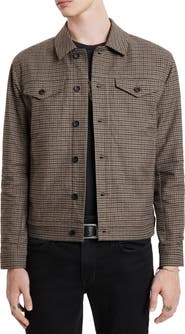John Varvatos Evans Check Denim Trucker Jacket