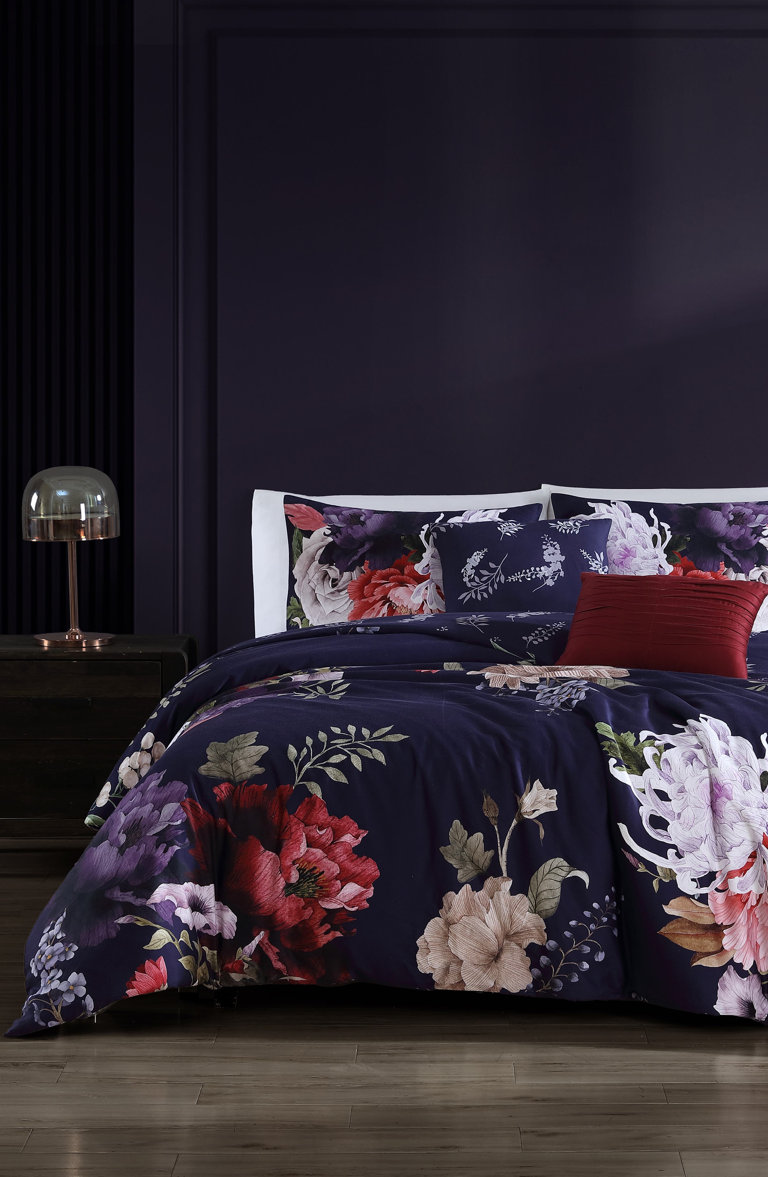 Bebejan Purple Garden 5-Piece Reversible Comforter Set