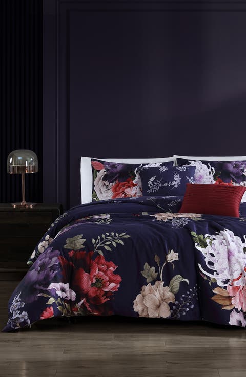 Purple Garden 5-Piece Reversible Comforter Set