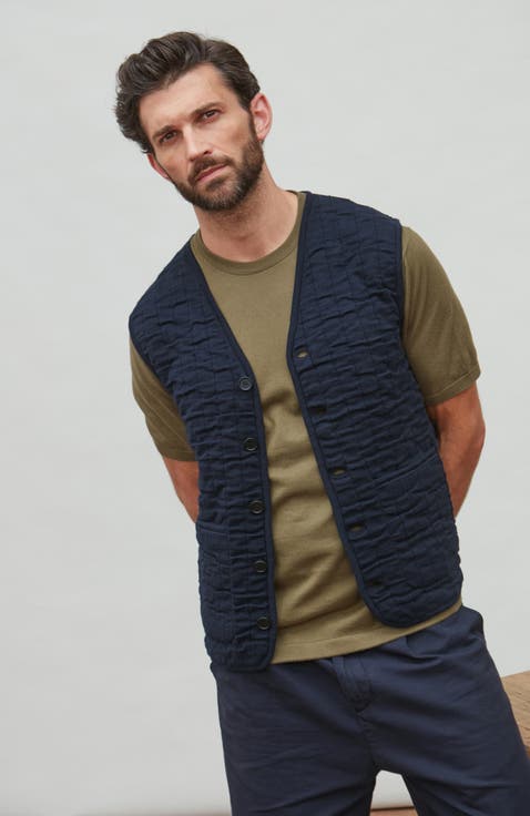 Cotton Quilted Knitted Gilet