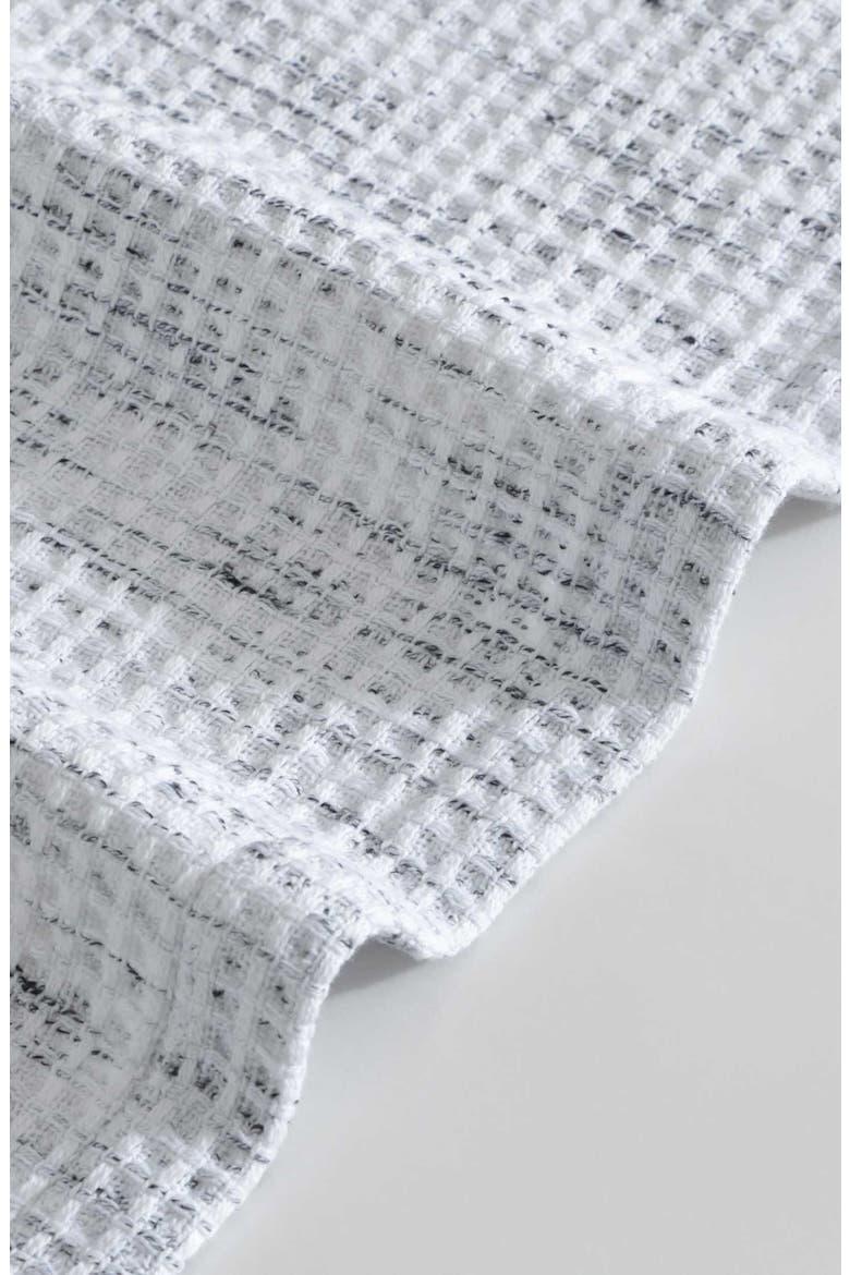 Jaspe Waffle Stitch Blanket, Alternate, color, WHITE/ BLACK